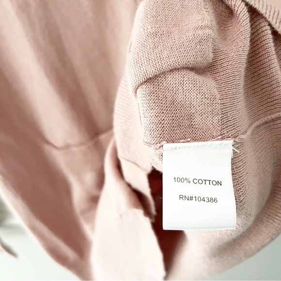 Garnet Hill Button Down Peachy Pink Lightweight Lagenlook Cardigan Sweater Small - Picture 7 of 7
